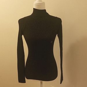 Express black with gold sparkle mockneck